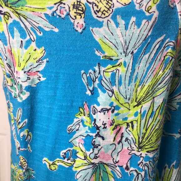 Lilly Pulitzer 24965 Mandy V Neck Jungle Toile Glam Tunic Shirt Size Medium - Picture 9 of 16